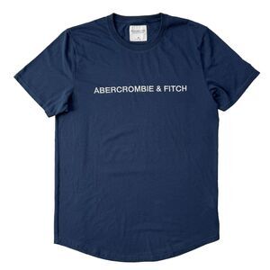 Vtg Abercrombie & Fitch Shirt Mens Medium Blue Embroidered Spell Out Y2K NWOT